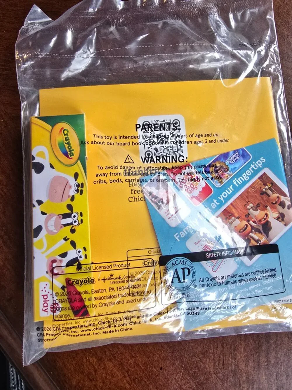 Chick-fil-A Crayola Play Kids Meal Toy Moo Missions Activity Book & Crayons Set